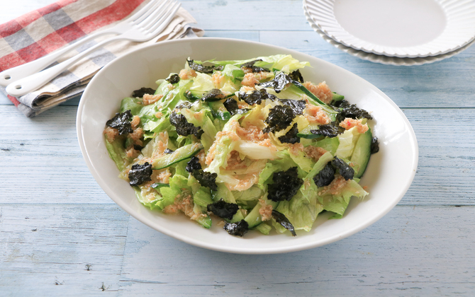 かに缶でチョレギサラダ